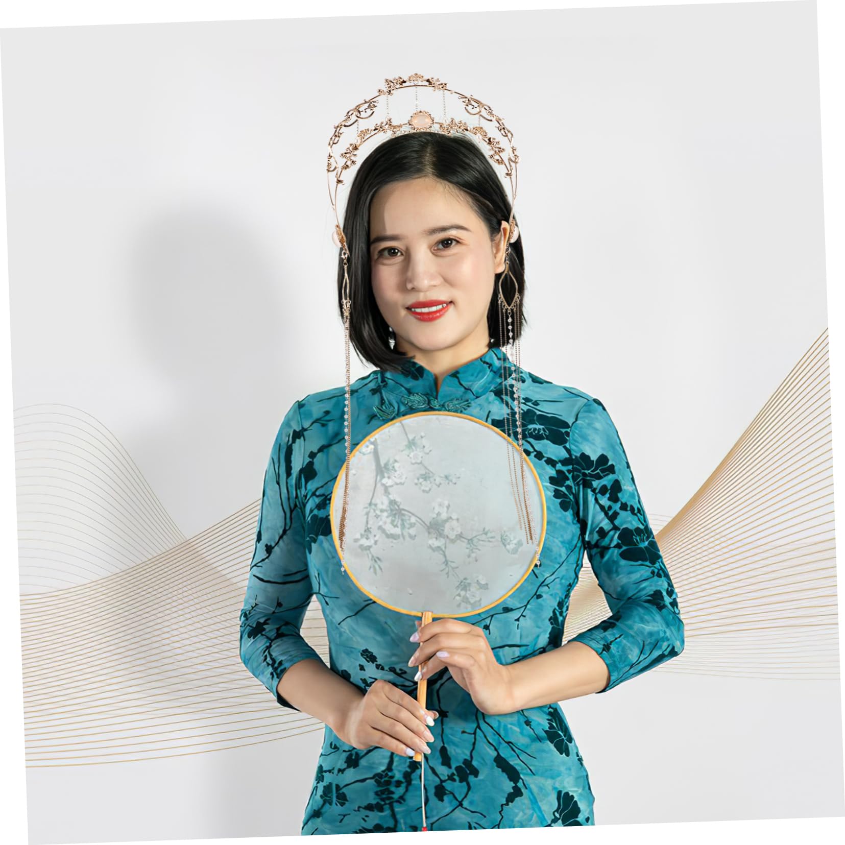 LIFKOME Goldener Damen Kopfschmuck aus Zinklegierung mit Quaste | Braut Kopfschmuck für Traditionelle Kleidung, Antiker Vintage Stil, Vielseitig für Verschiedene Anlässe