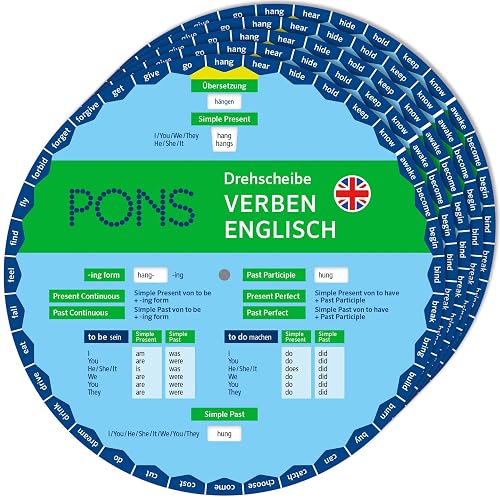 PONS Drehscheibe Verben Englisch: Unregelmäßige Verben schnell nachschauen Verpackungseinheit 5 Exemplare (5 x 3-12-516371-4)