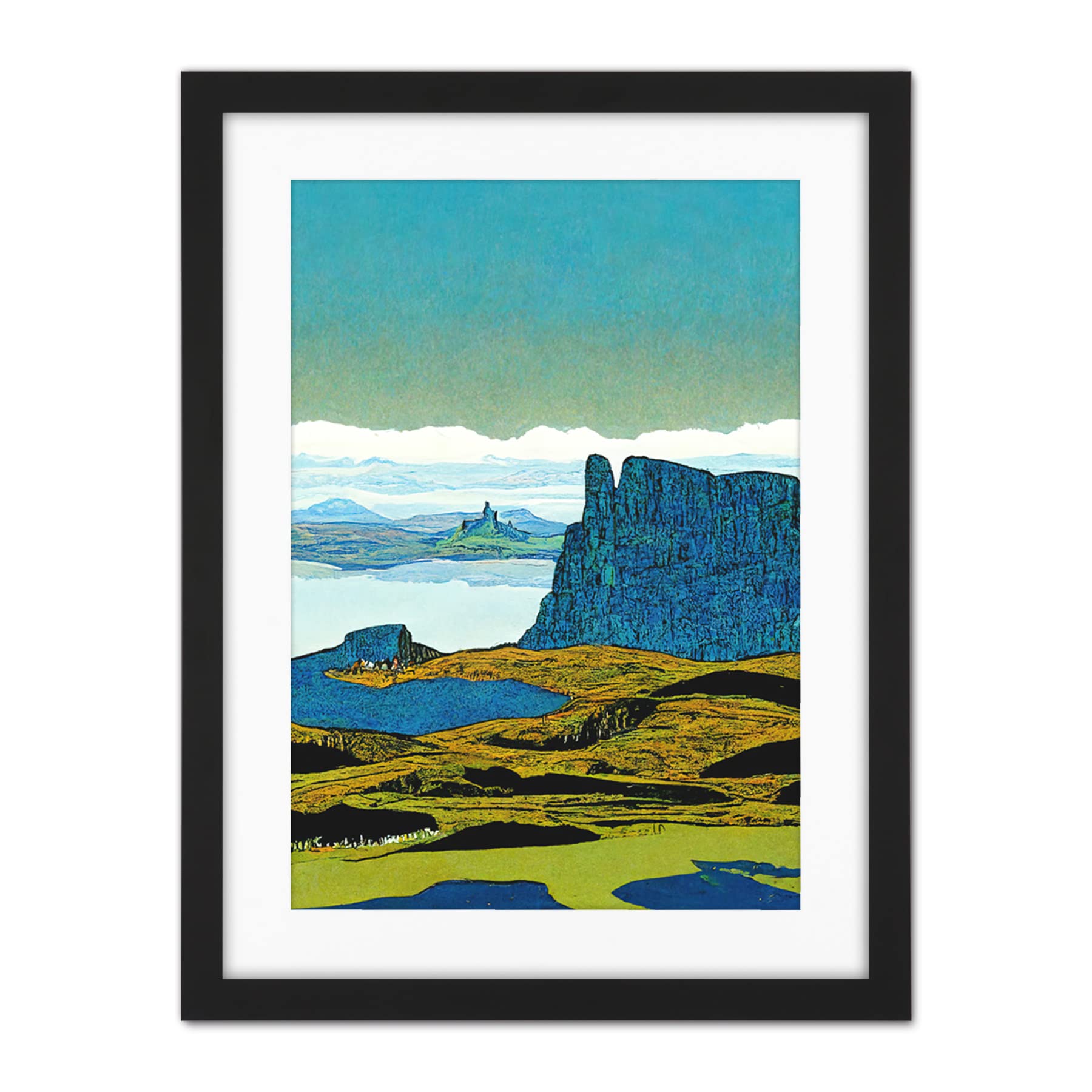 Doppelganger33 LTD The Storr Isle Of Skye Scottish Landscape Artwork Framed Wall Art Print 18X24 Inch