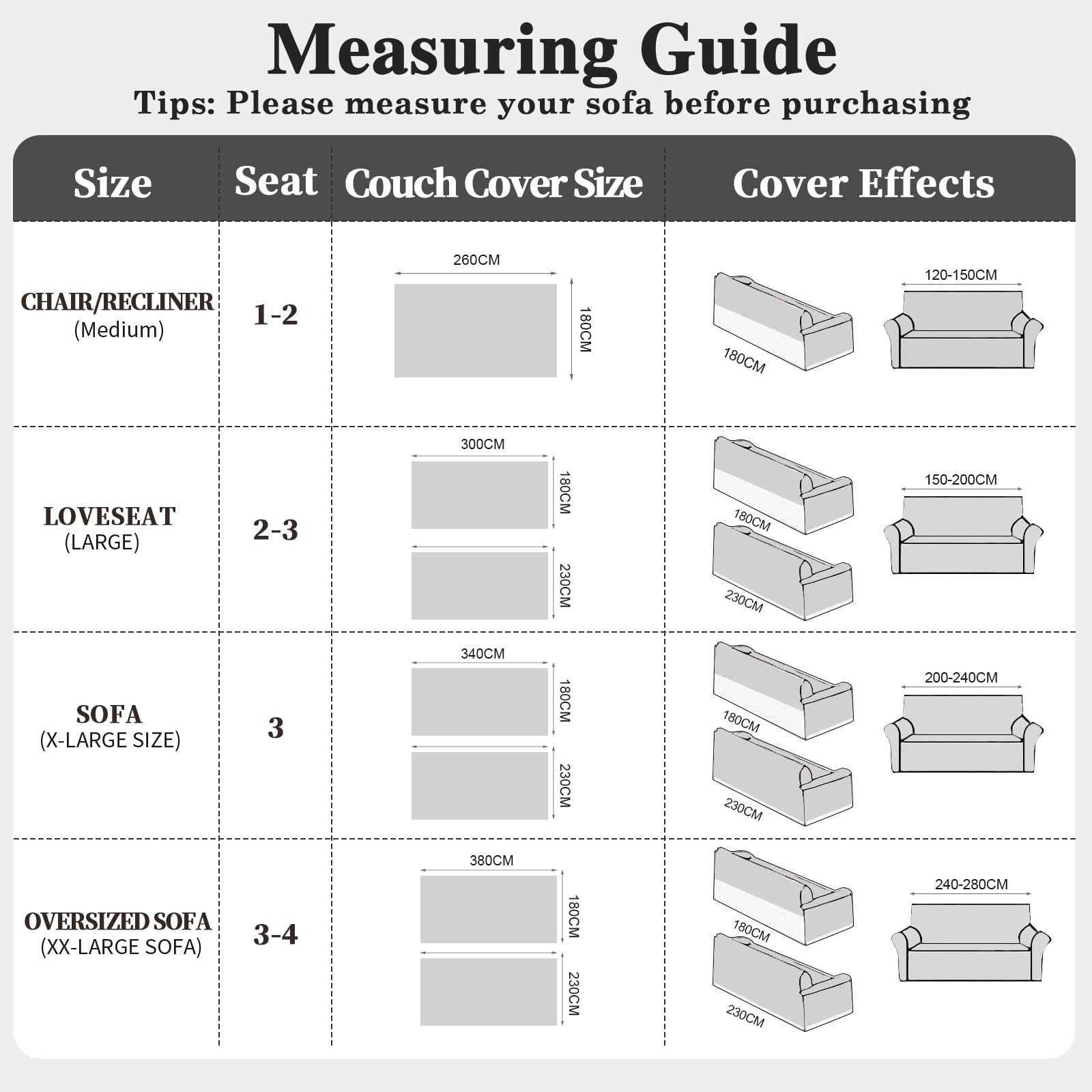 TAOTAOGO Housse De Canapé Pour Canapé 3 Places, Couvre-canapé En Chenille Boho Lavable Recto-Verso Avec Franges, Pour Canapé D'angle En L, Utilisable Toute L'année, A Gris 180x340cm