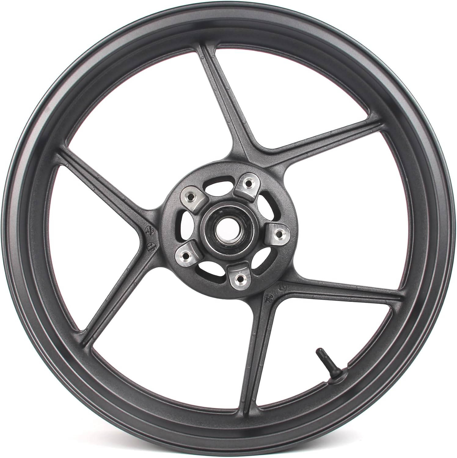 Matte Black Front Wheel Rim Compatible with Kawasaki Z800 2013-2016, Z1000 2014-2020, Bearing include, Motorcycle Replacement Accessories Parts