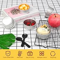 Vista 3 de LNYZQUS Moldes para Cupcakes de 5 oz, Moldes para Muffins con Tapas, Paquete de 100, Moldes para Hornear Mini Pasteles de Papel de Aluminio