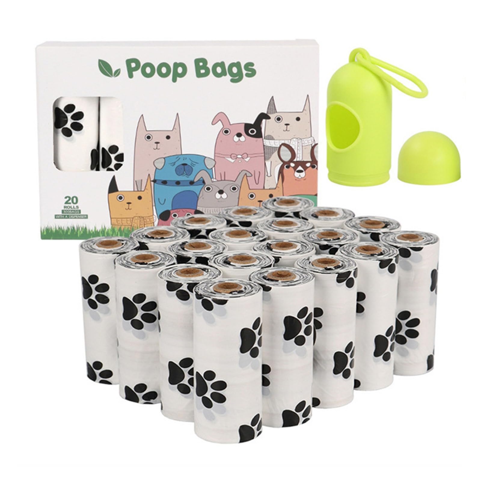 Sacs de ramassage de toilettes écologiques pour chiens haute résistance avec dévidoir