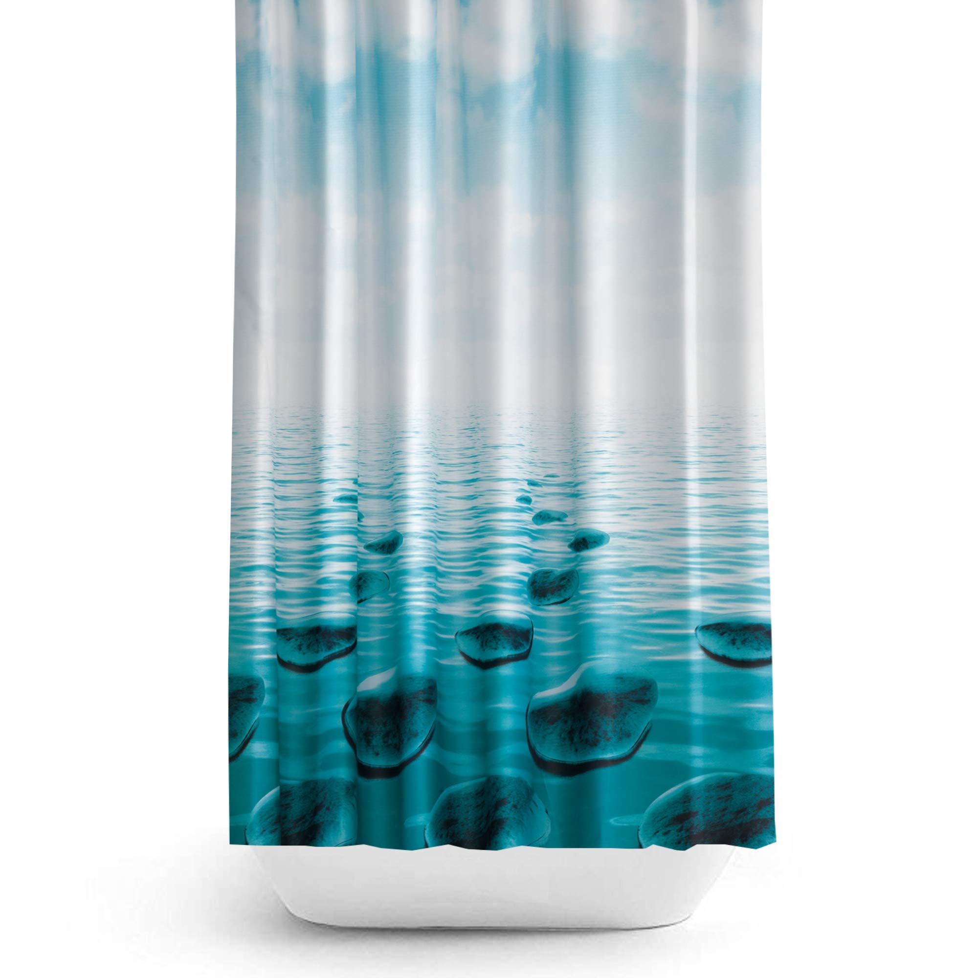 Tropik Home Multi Colour Shower Curtain Beytug Extra Wide Bespoke Size Fabric Shower Curtain 240Cm Wide By 180Cm Drop [Stone]