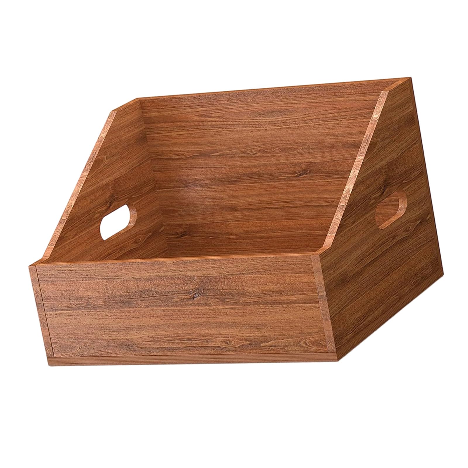 Scatola portaoggetti in legno con maniglie per l ' organizzazione della scrivania, supporto verticale anteriore aperto per file, riviste, libri e archiviazione dischi scrivanie da studio Organizer