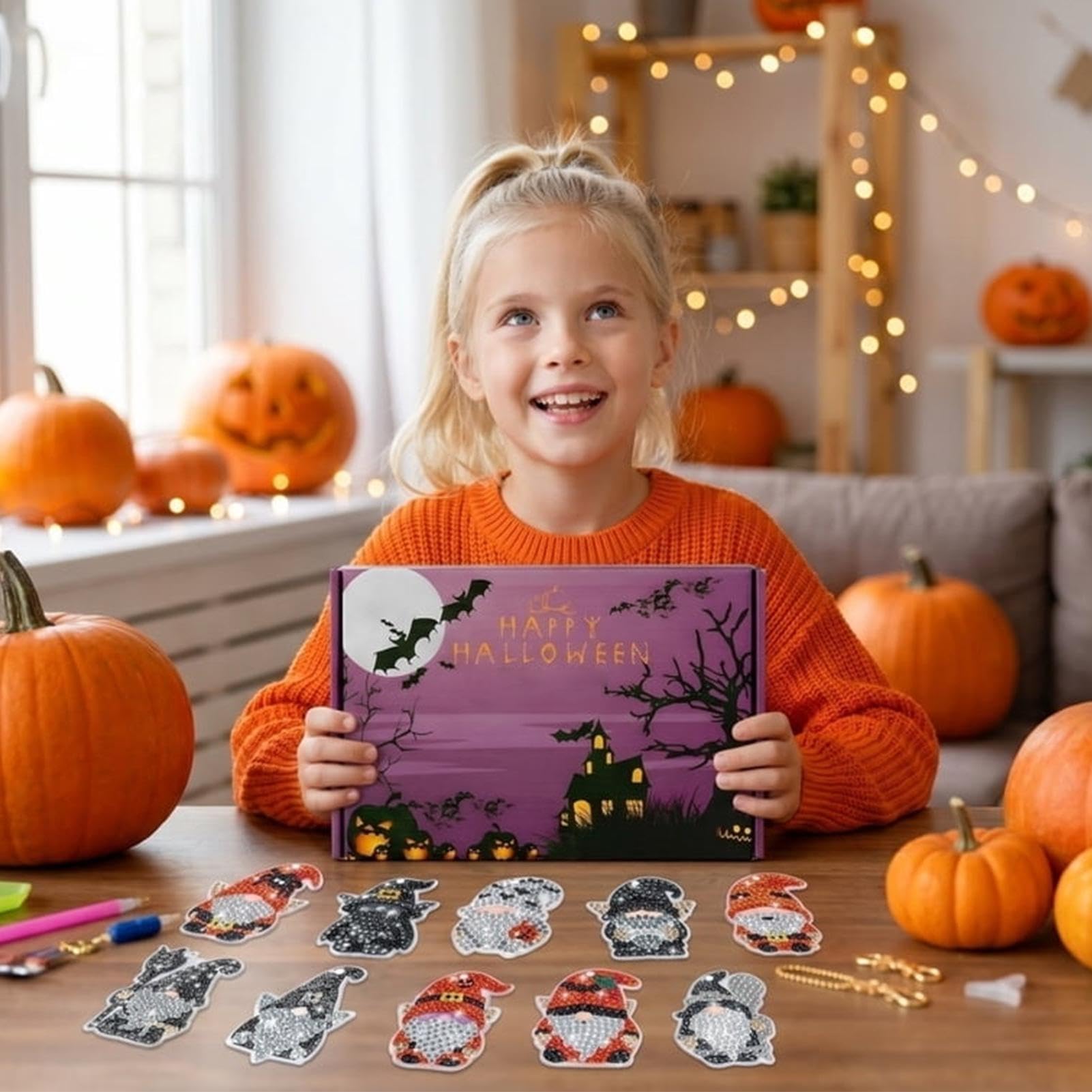 Halloween-Adventskalender 24 Tage Gnomen-Schlüsselanhänger und