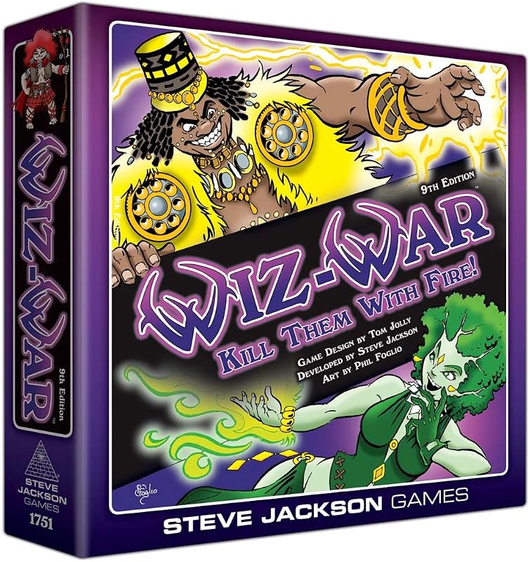 Wiz-War, Strategy Board Game, Ages 10+, 2-6 Players | Wizards and Treasures for 2-6 players, Phil Foglio art on gameboards and counters will make this a cross-over favorite!