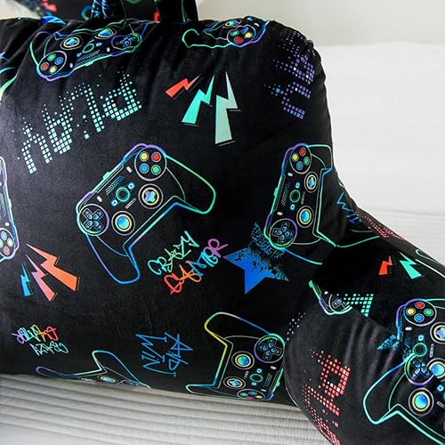 Miniatura 5 de NTBED Almohada de lectura con estampado de dinosaurio, respaldo de cuña con brazos, sofá, TV, relajación, almohada de apoyo para la espalda, cojín