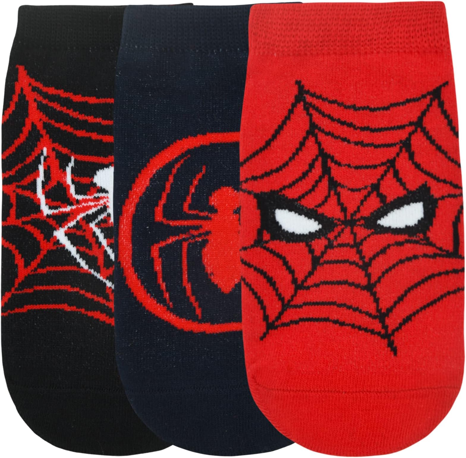 BALENZIA SocksXpress Marvel Anti-Skid Lowcut Socks for Boys | Marvel Spiderman Socks for Kids Made with Cotton and Spandex- Pack of 3 (4-6 years) (Multicolor)