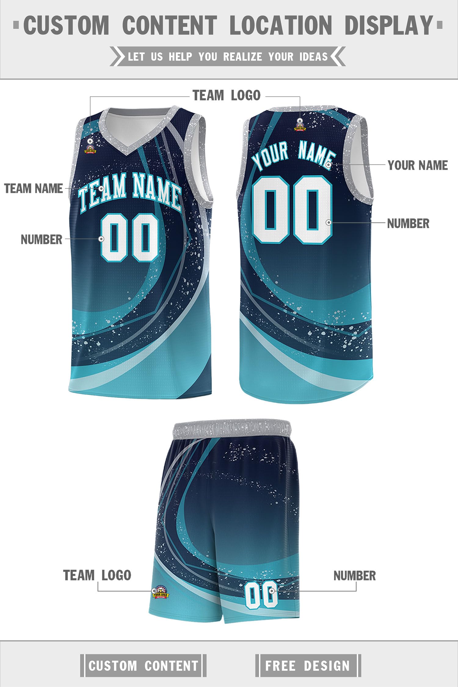 Custom Basketball Jersey -Personalized Team Name Number Customize Sports Uniform for Men Women Youth