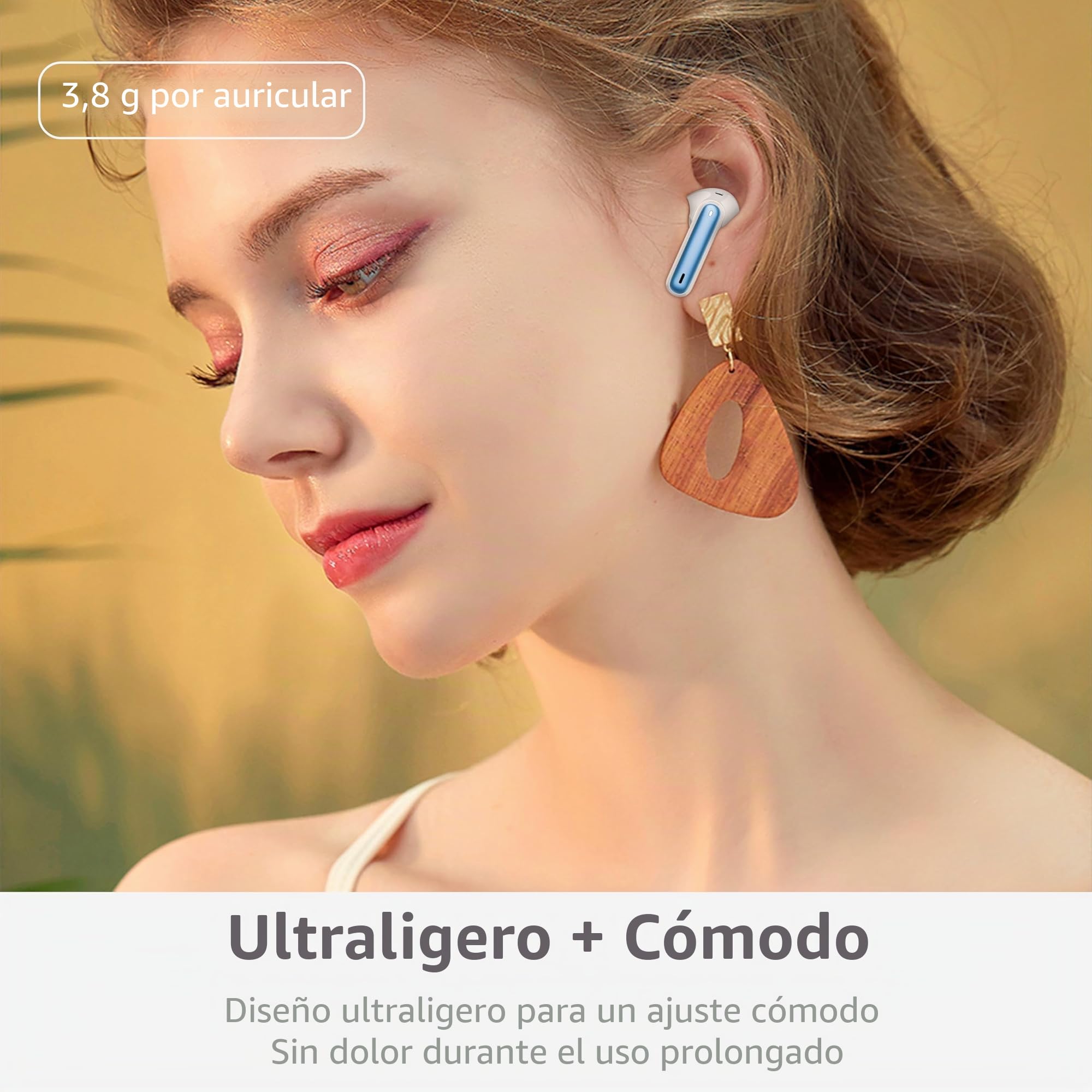 xinwld Auriculares Inalambricos, Auriculares Bluetooth 5.3 In Ear con 4 HD Mic, HiFi Estéreo Cascos Inalambricos, 40H de Reproducción In-Ear Deportivos IP7 Impermeable, USB-C, Azul Claro