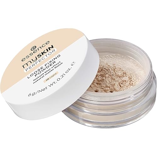 essence | My Skin Perfector Loose Fixing Powder | Instant Blur Effect & Natural Matte Finish | Vegan, Paraben Free, Gluten Free, Oil Free | Cruelty Free (10 | Light)