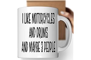 Drummer Mug for bikers: Exclusive Motorcycle and Drum Set Illustration