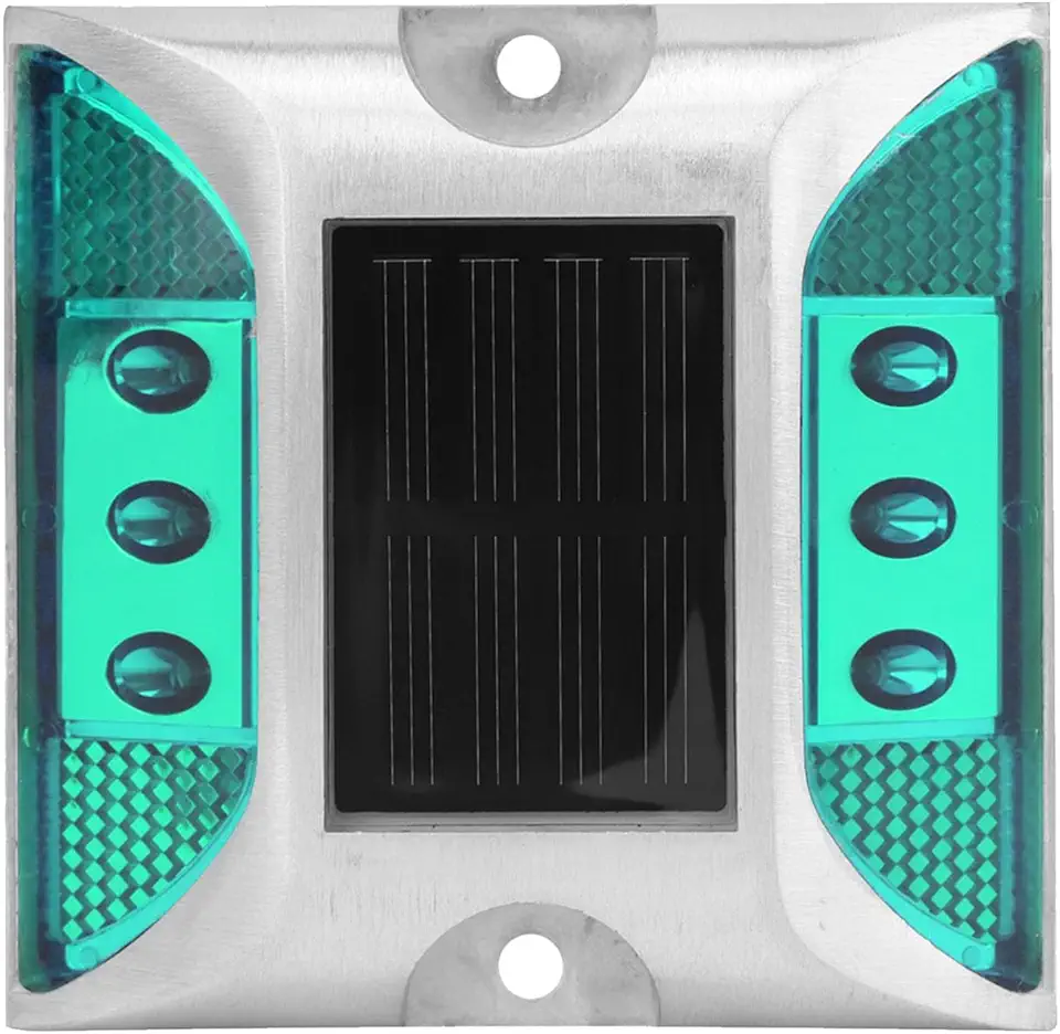 Luzes marcadoras solares à prova d'água LED - Lâmpada de ponta externa para garagem, estrada e rodovia (verde)