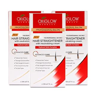 Oxyglow Professional Salon Hair Straightener With Neutralising Cream 200ml Pack of 3