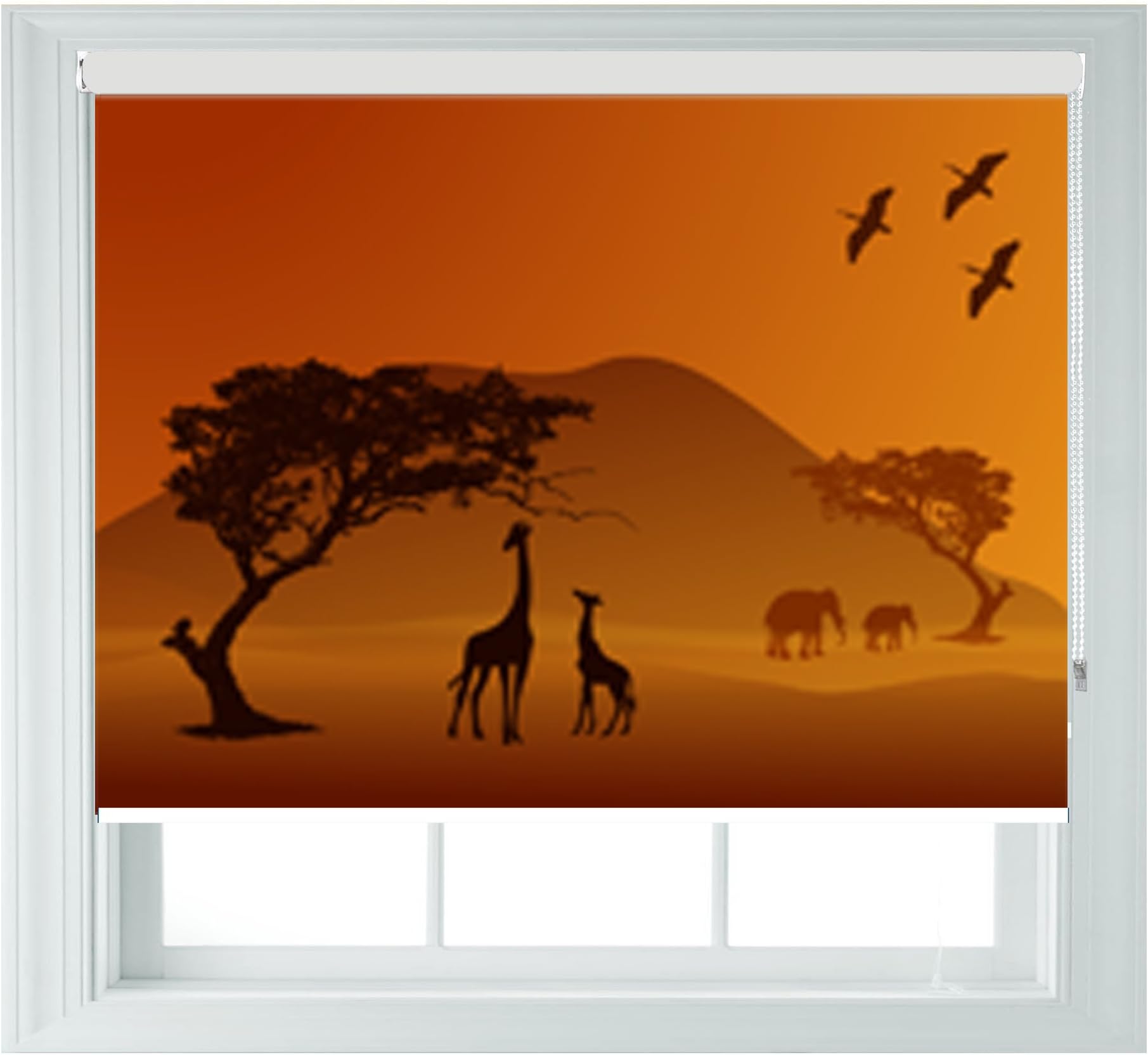 African Jungle Animals SUNSET Style Various Sizes Black Out Roller Blinds for Bedrooms Bathrooms Kitchens and Caravans AOA® (3ft 91cm)