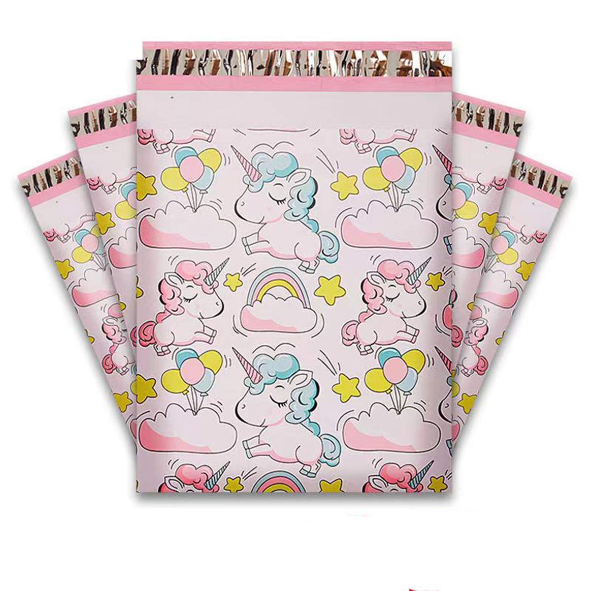 Bamsod 50PCS 10''x13'' Unicorn Pattern Poly Mailers Unicorn Printed Self Sealing Shipping Poly Envelopes Bag (Unicorn)