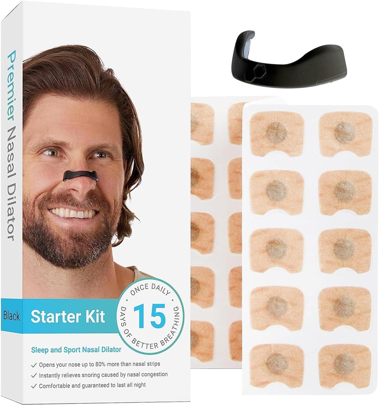 OSHIMA 15 Pack Breathing Magnetic Nasal Strips, Nose Strips for Breathing, Reduce Snoring Improve Sleep Quality Breathing Nasal Strip Anti Snoring Nose Strips Safe and Effective Nose Plaster