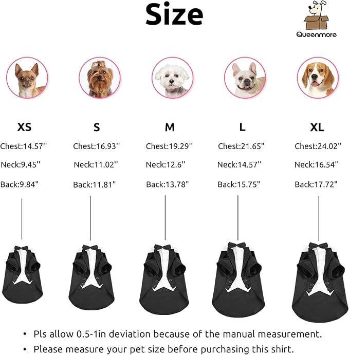 Traje Formal para Perro Tuxedo con Corbata para Bodas y Halloween miniatura 4