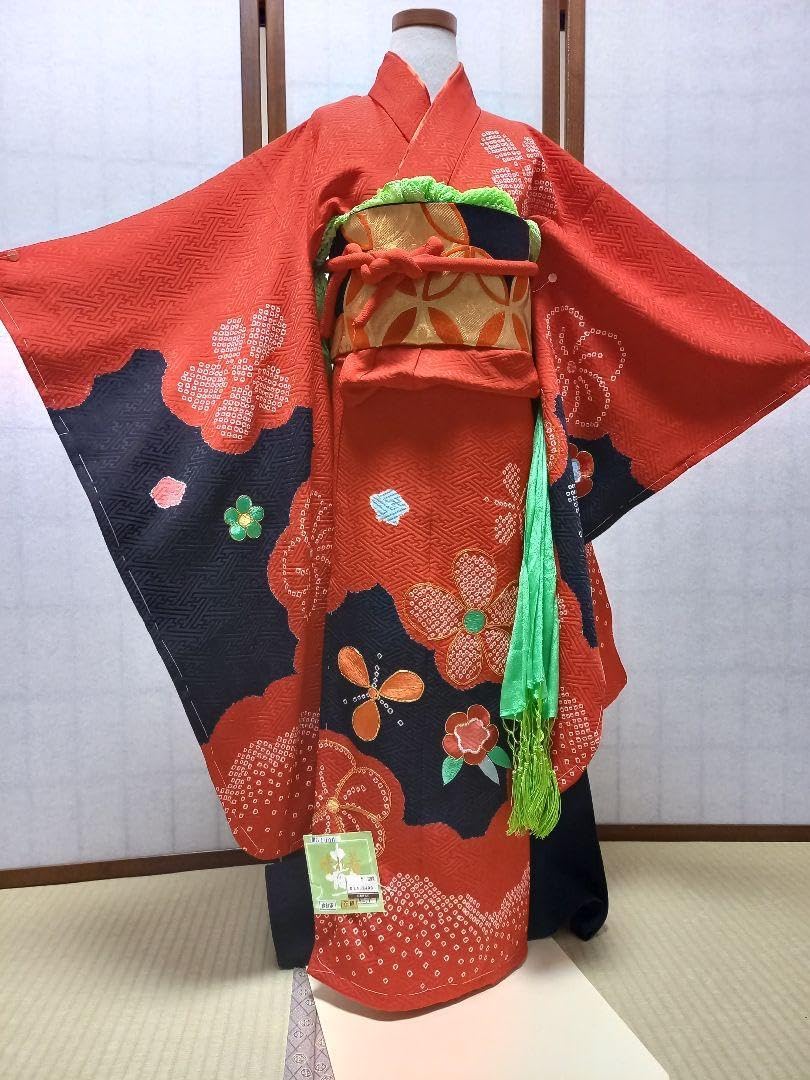 七五三 七才女物 正絹着物，長襦袢仕立て上がり 新品未使用品 七五三