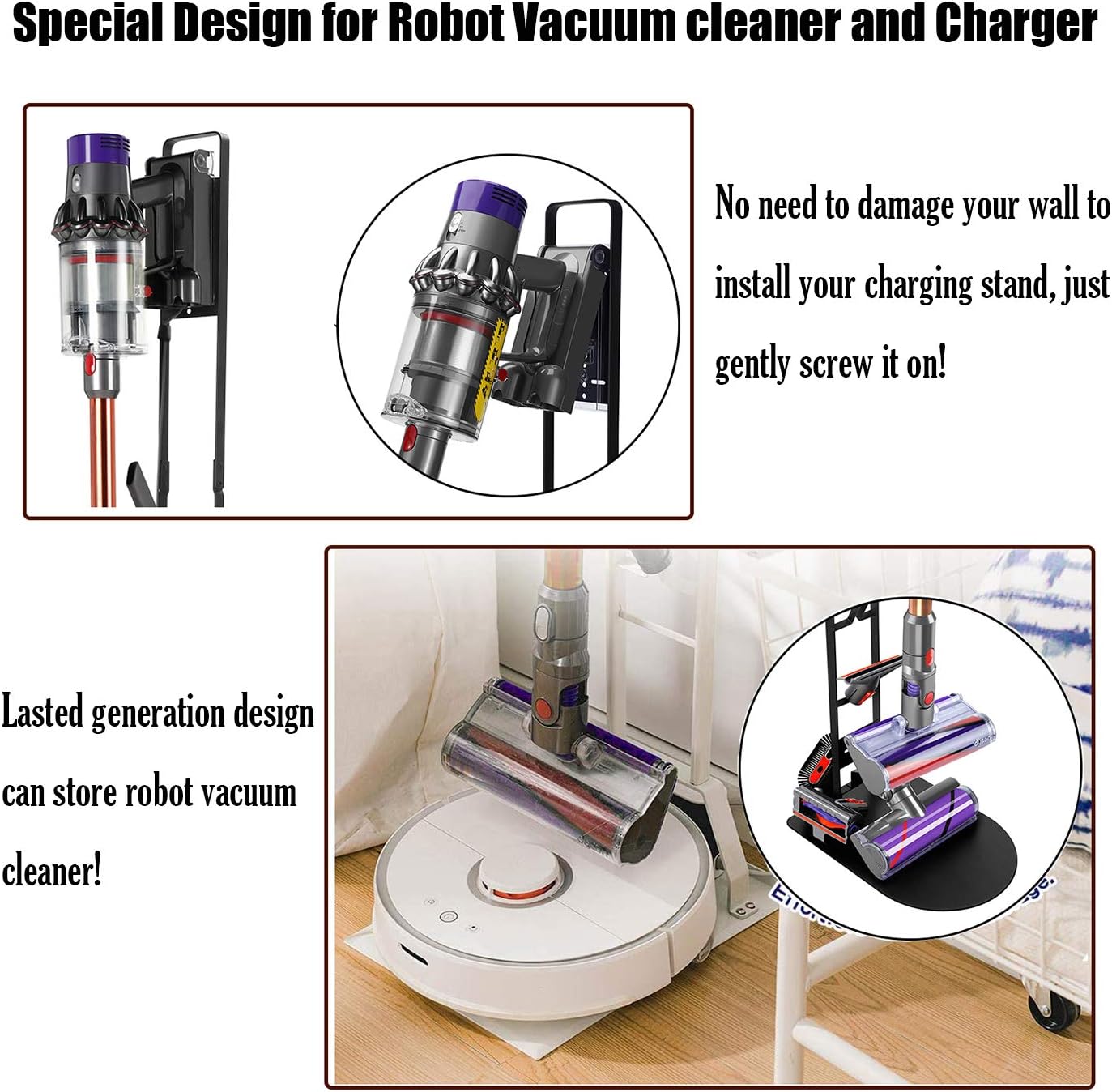 Buy Kyrio Vacuum Cleaner Stand Compatible for Dyson V11 V10 V8 V7 V6 and  Xiaomi Robot Vacuum Cleaner Online in Turkey. B08HWCVDV4
