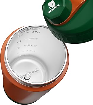VOLTRX ChillMix Shaker Bottle Insulated Stainless Steel - USB C Rechargeable Electric Protein Shake Mixer, Shaker Cups for Protein Shakes and MealReplacement, Chrome Steel