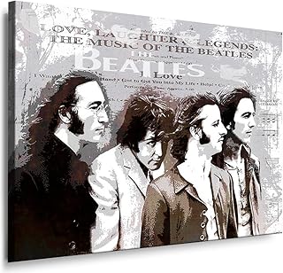 fotoleinwand24 - Stampa su tela Beatles - Lennon immagine 100 x 70 cm k. Poster. Quadro già montato su telaio. Stampa artistica pop art, da parete, per decorazione. Stampa artistica con stelle musicali.