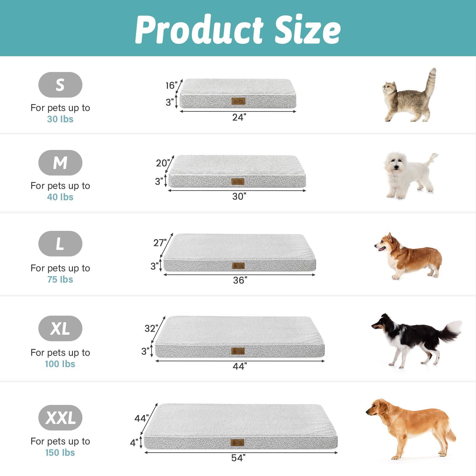 Lit Orthopédique Cozy Kiss pour Très Grands Chiens, Housse Amovible et Lavable, Doublure Imperméable, Base Antidérapante XXL 137x111x10 cm Gris