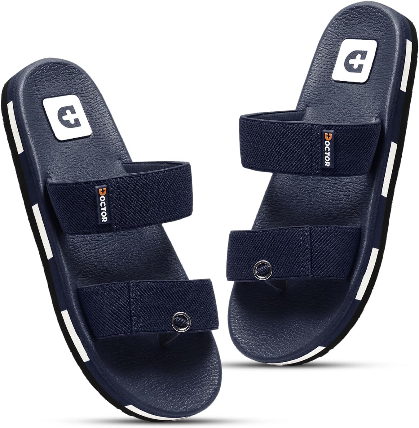 Men’s Double Strap Casual Slides | Lightweight Cushioned EVA Slippers | Anti-Slip Comfortable Open Toe Sandals for Indoor Outdoor Everyday Wear