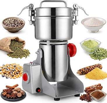Electric Grain Mill Grinder 2500g with 270 Swing Design | High-Speed 110V Stainless Steel Grain Mill Grinder for Flour, Dry Spices, Herbs, Coffee, Rice & Pepper