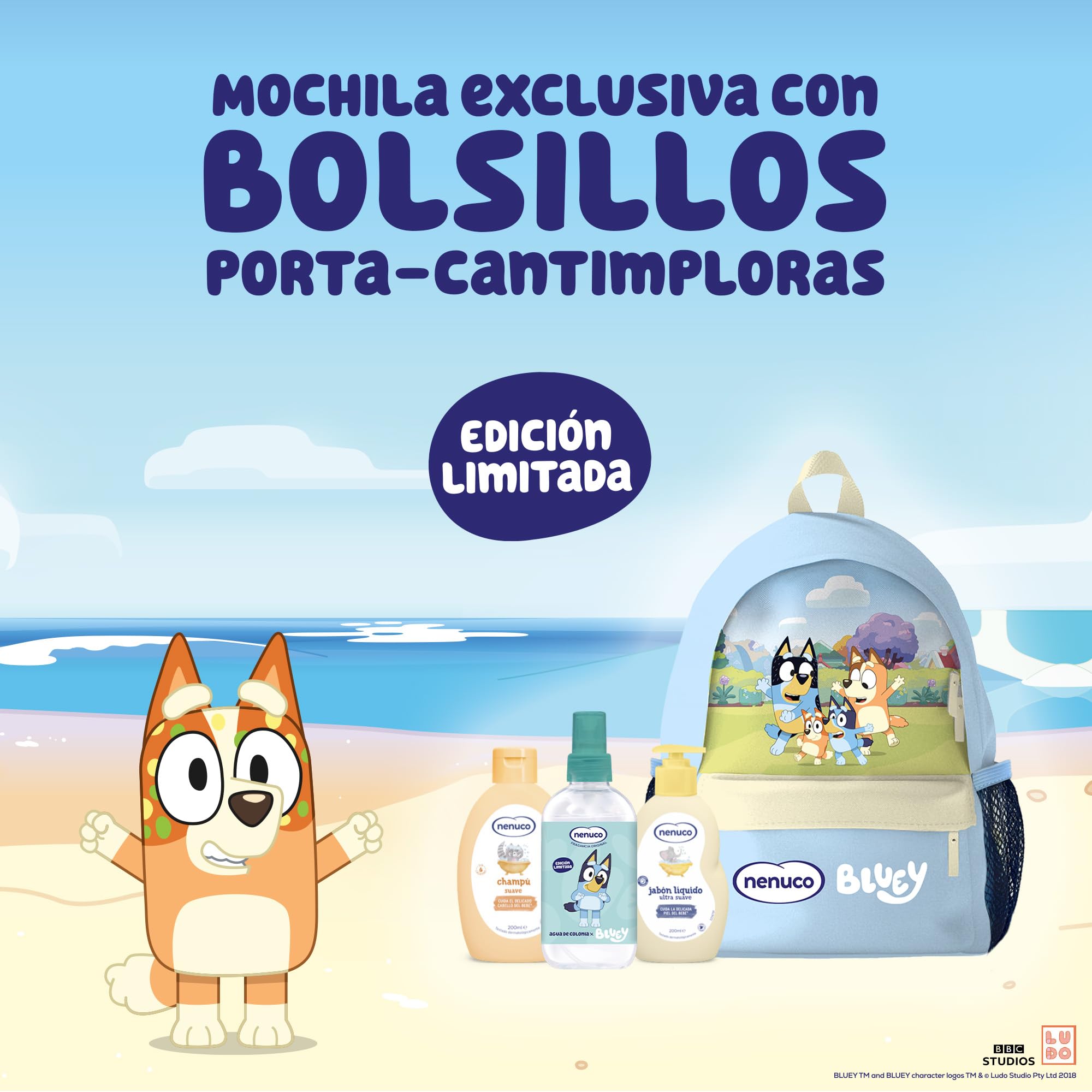 Nenuco Agua de Colonia Fragancia Original, Edición Limitada Bingo (Bluey), recomendada para Bebés (a partir de 3 meses), Formato Spray 240 ml