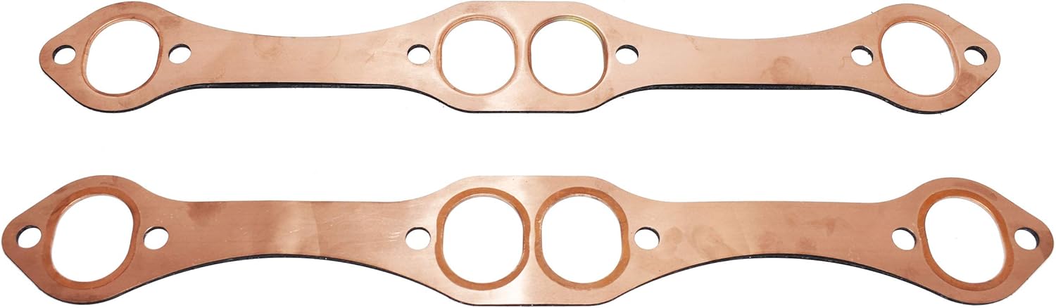 S B C Oval Port Coppers Header Exhst Gaskets 327... – Vicedeal
