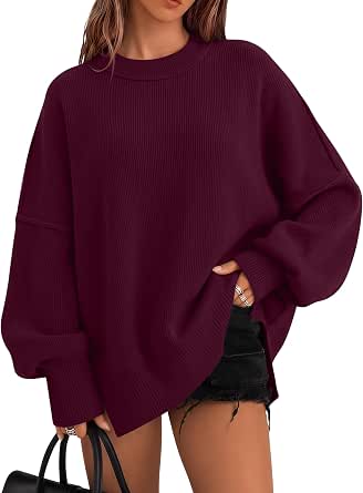 LILLUSORY Women's Oversized Crewneck Sweater
