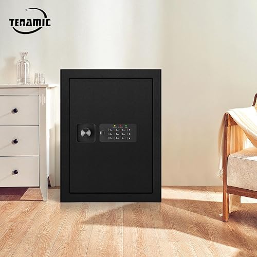 Miniatura 7 de Tenamic Caja de seguridad electrónica de lujo, caja de seguridad digital con teclado, caja de seguridad pequeña, caja fuerte para gabinete, aleación