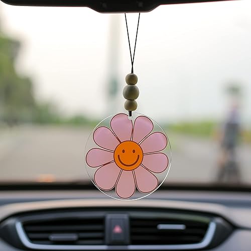 Miniatura 39 de Talataca Adorno plano 2D para automóvil Probably Late for Something y cuentas de madera, cita divertida con cuentas de accesorios para espejo