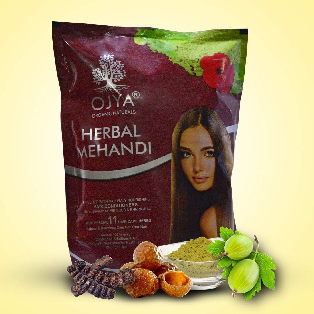 OJYA 100% Natural Herbal Mehandi Powder 500 GM(Special 11 Hair Care Herbs)