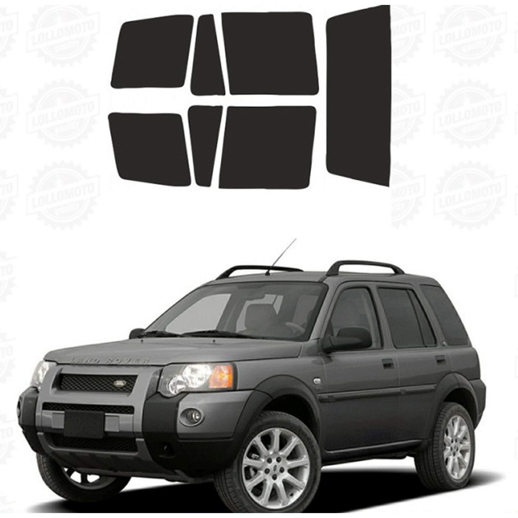 Kit Land Rover Freelander 5P dal 1996 al 2006 Pellicole Oscuramento Vetri Auto Pre Tagliate a Misura - 05%