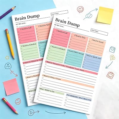100 Page Brain Dump Tear-Off To Do Notebook
