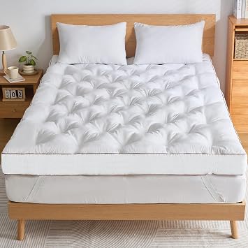 WhatsBedding 4 Inch Memory Foam Mattress Topper Twin Size, Supportive Pillow Top Mattress Topper