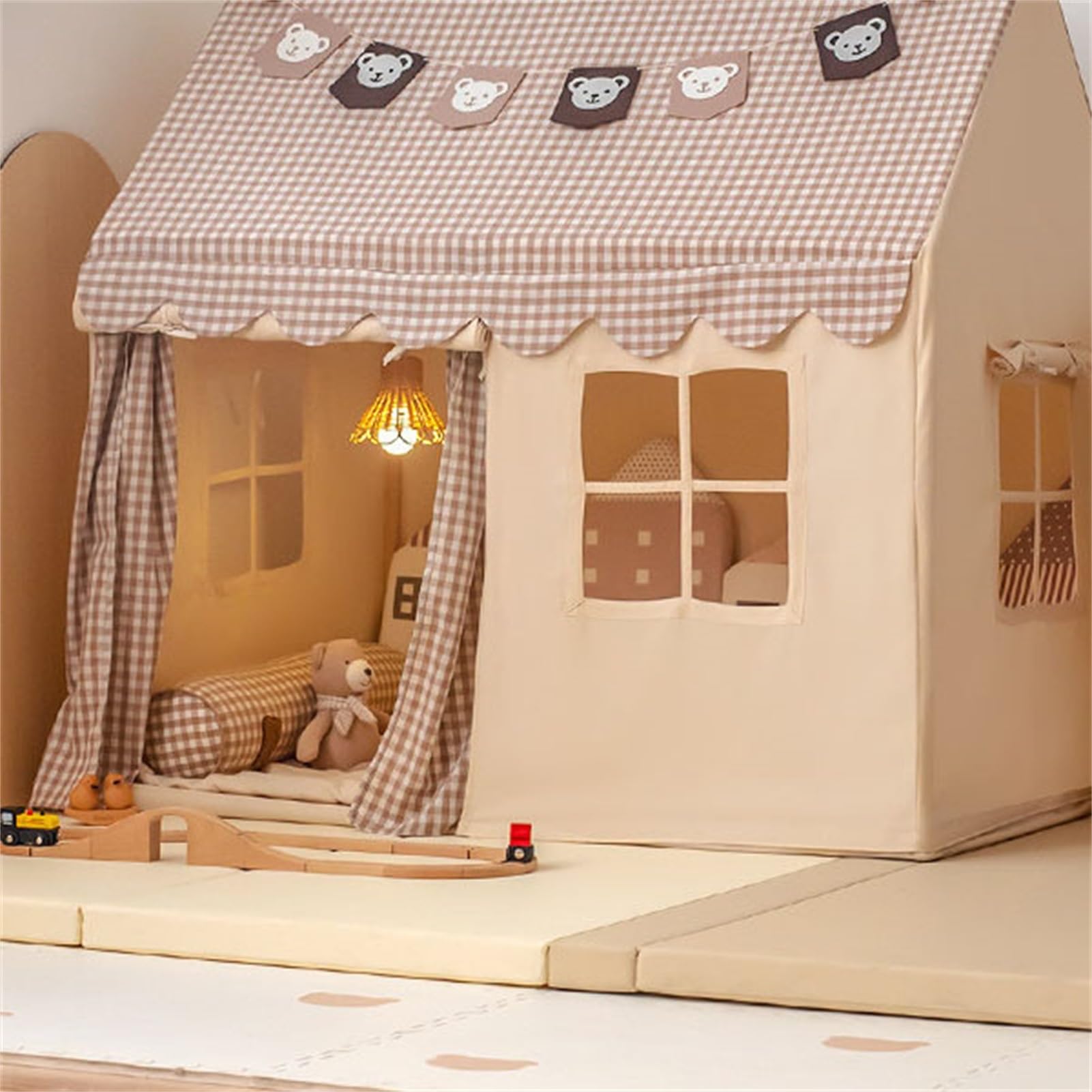 Kinder Spielzelt for drinnen, süßes Haus-Spielhaus, privates Versteck-Spielzelt for Jungen und Mädchen