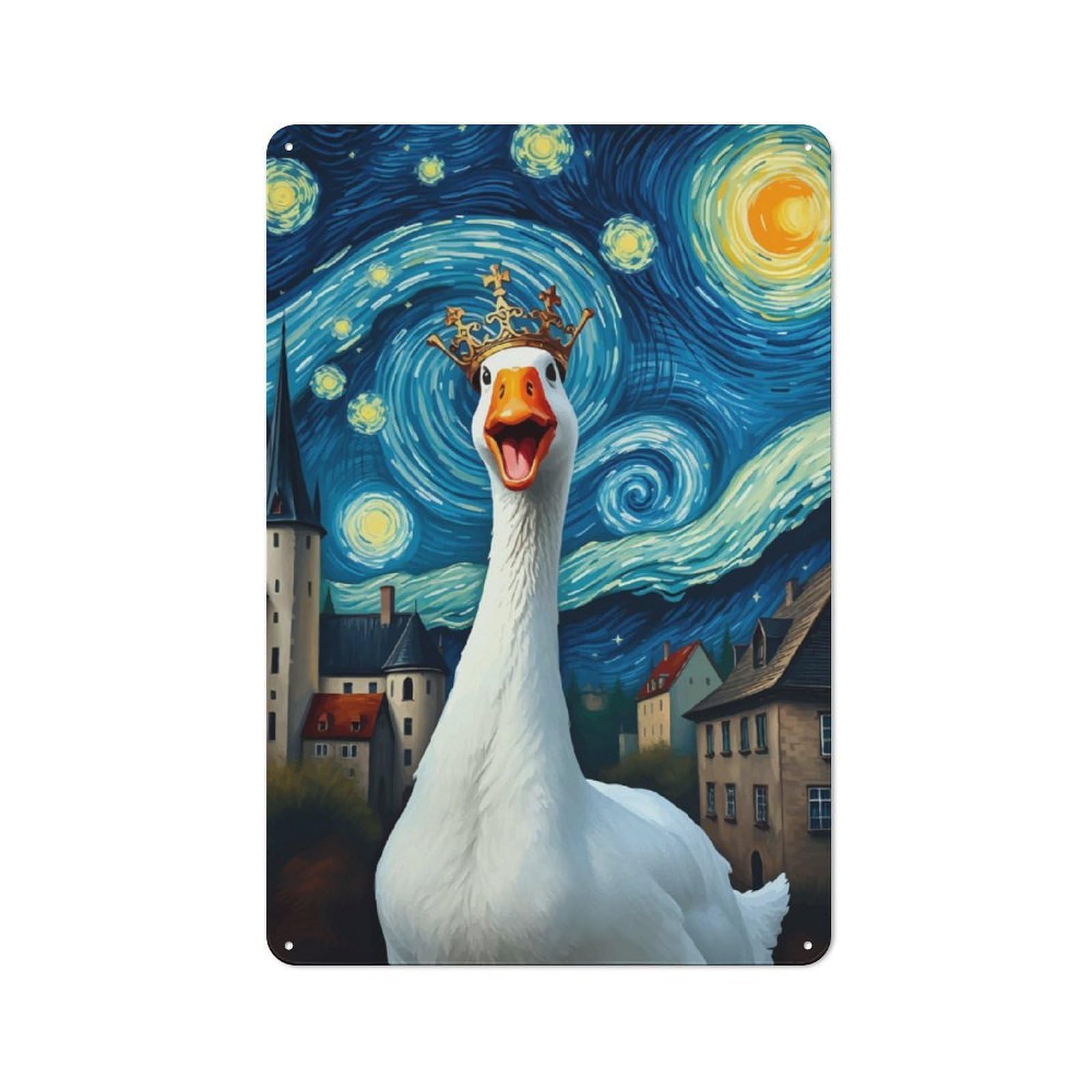 Junmoney Goose Honk Crown Vintage Metal Plaque 30X20cm Featuring For Garage Wall, For People Furnishing A Garage