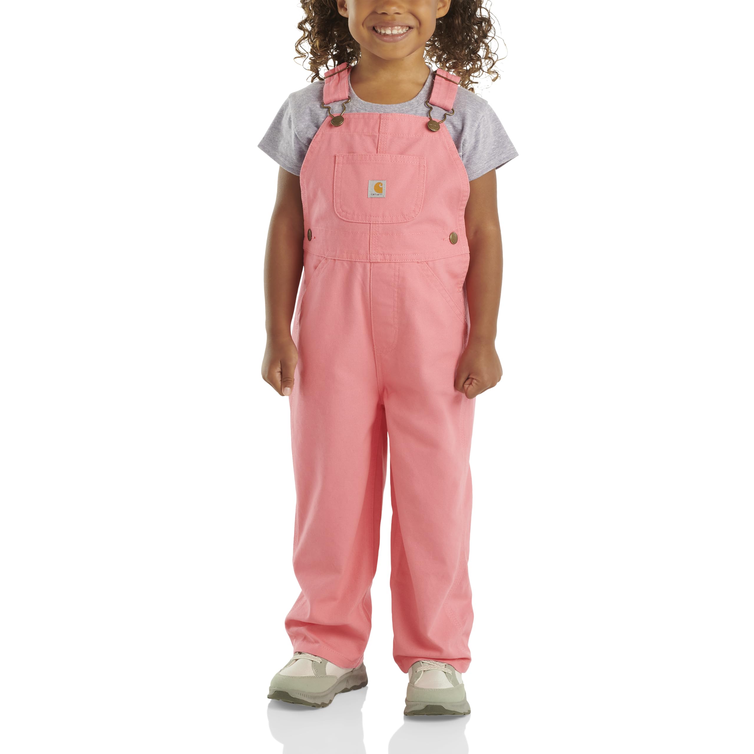 Carhartt Girls Bib Overalls (Lined and Unlined), Carhartt Pink Lemonade, 6 Months
