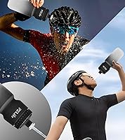 Vista 4 de Botella de agua de bicicleta de 24 onzas, botella de agua para ciclismo, a prueba de fugas, sin BPA, con escala de capacidad con tapa superior