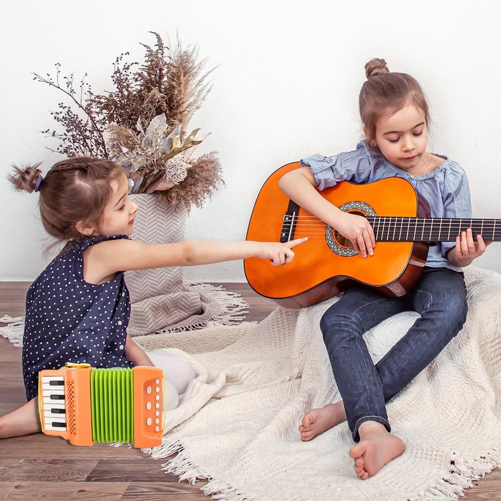 Acordeón De Botones para Niños 8 Acordeón Bajo Pequeño Acordeón De Juguete Instrumento Musical Educativo para Principiantes Niños En Edad Preescolar
