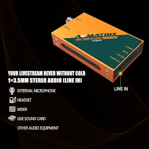 Miniatura 4 de Avmatrix SDIHDMI a USB3.0 Tarjeta de captura externa de video para transmisión sin comprimir (YUY2) 1080P60 Play and Pluy con OBS Twitch YouTube
