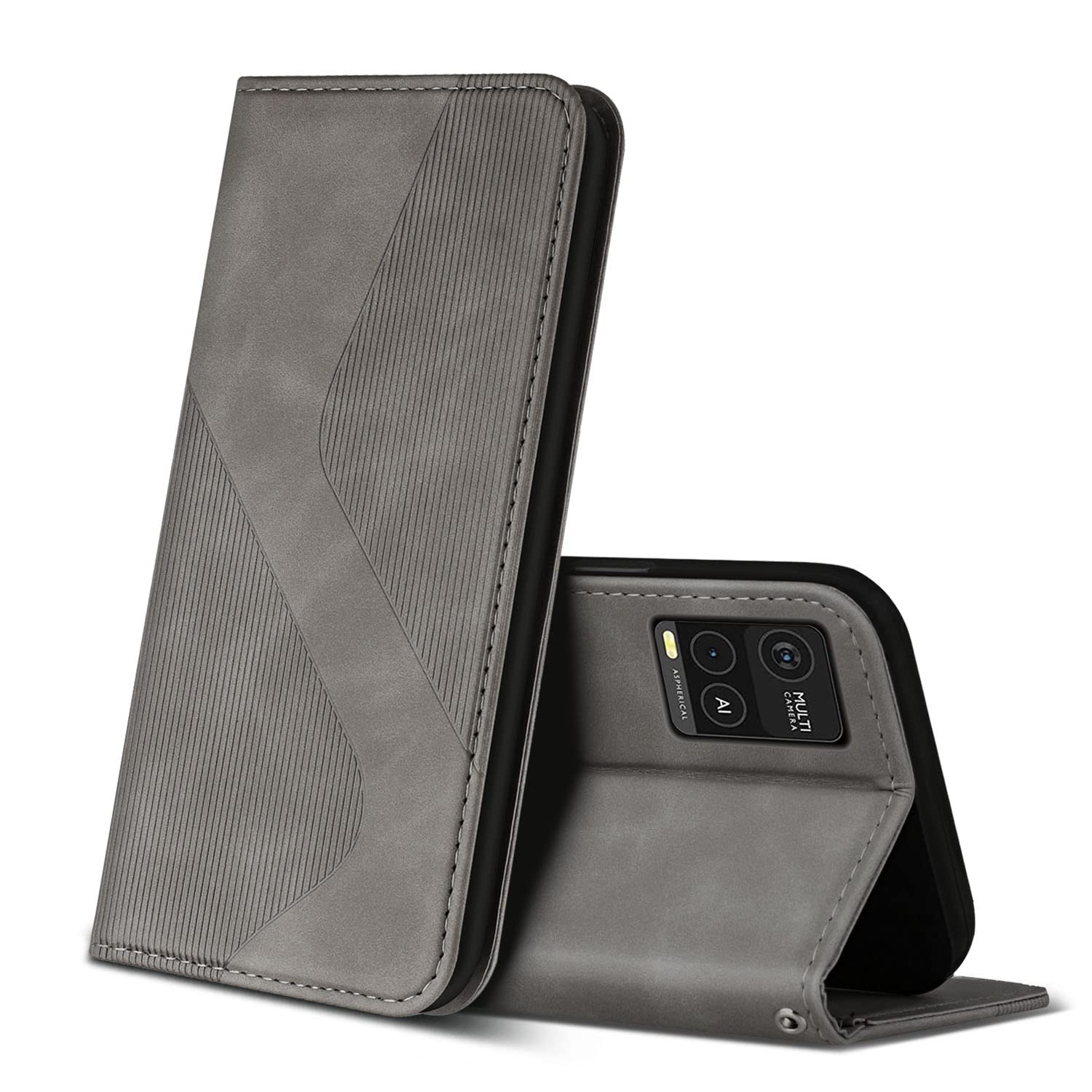 Hülle Für Vivo Y21S / Y21 / Y33S - PU Leder Brieftaschenhülle Mit Kartenfächern Und Standfunktion, Rot