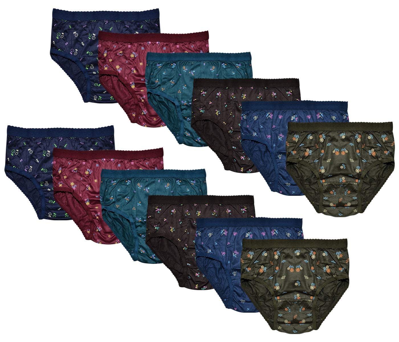 EverkingWomen's Panties Combo, UMA Print, Cotton (Pack of 12)