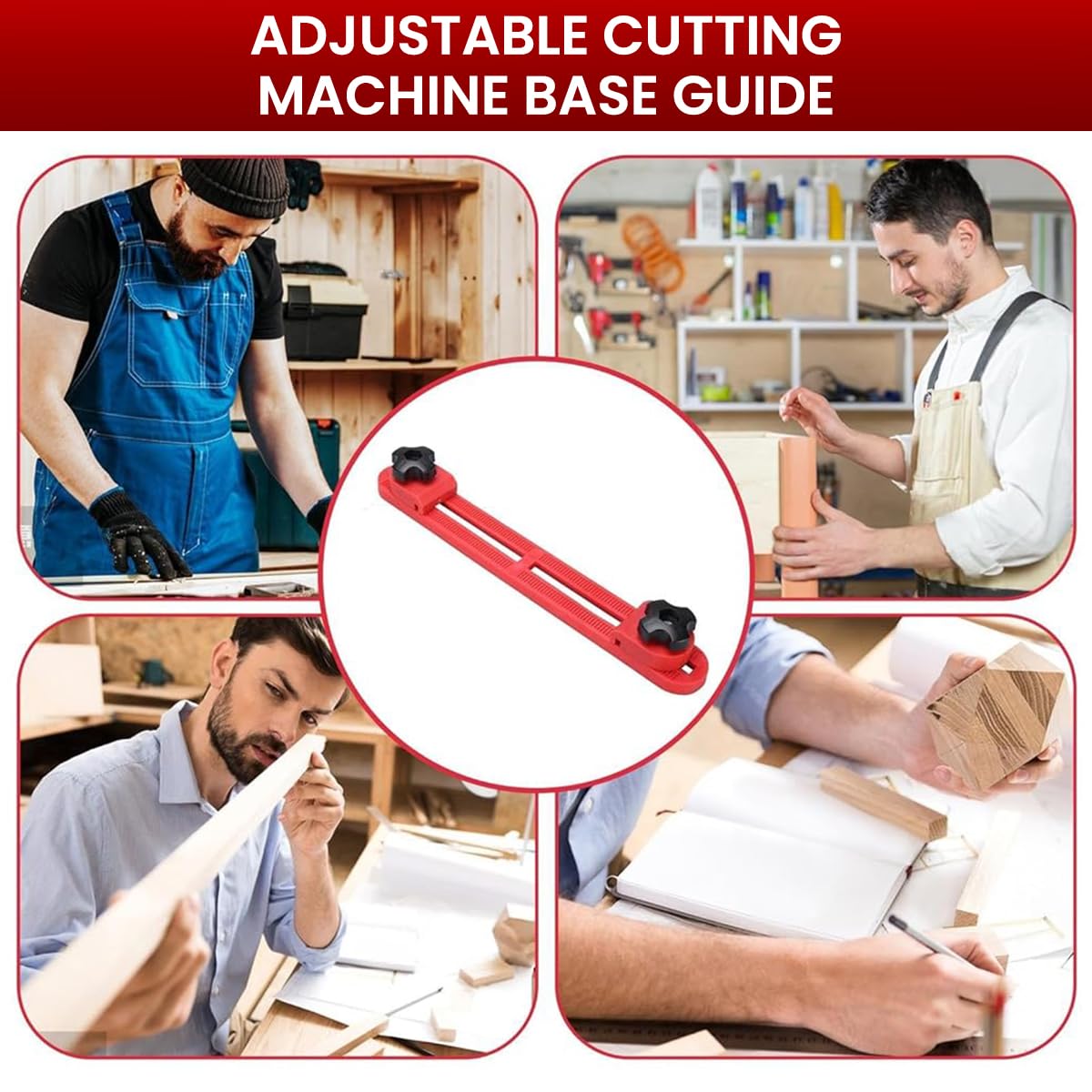 Serplex® Adjustable Saw Guide for Woodworking, Universal Fit for 4-6 Inch Circular Saws, Precision Cutting Machine Base Guide, Rugged Nylon, Easy Installation, For Straight & Angled Cuts - Image 7 thumbnail