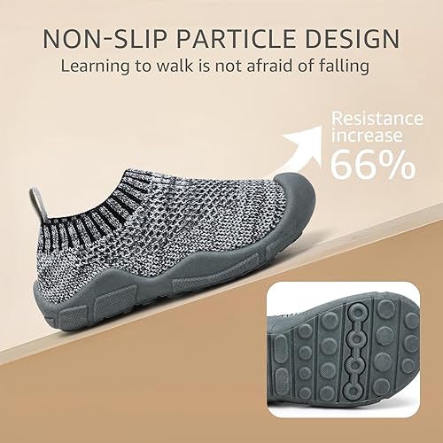 Miniatura 7 de STQ Zapatos para niños pequeños, con puntera ancha, zapatos sin cordones para niños y niñas