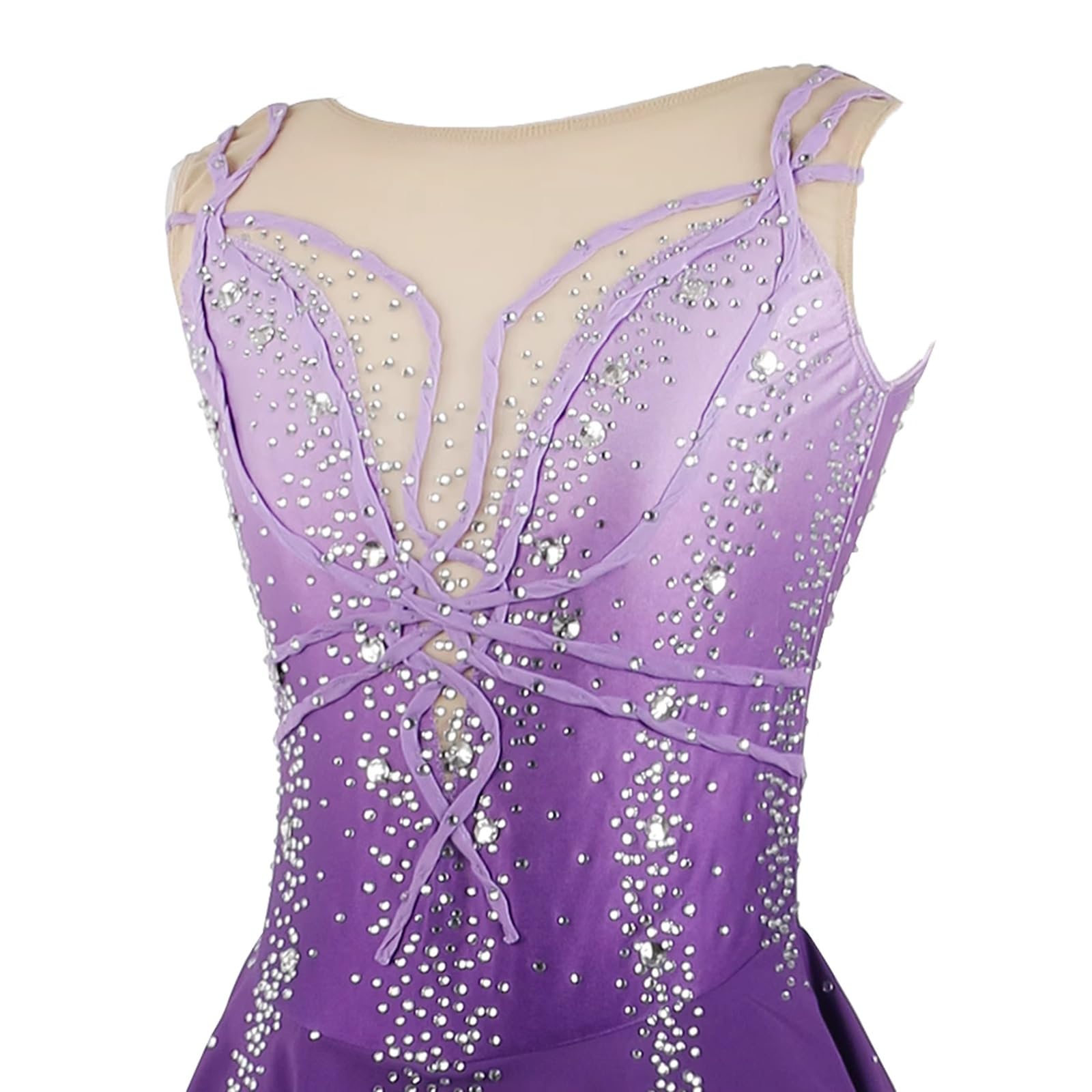 Eiskunstlaufkleid for Mädchen Und Frauen, Glitzernder Balletttanzanzug, Wettkampf-Performance-Skating-Anzug